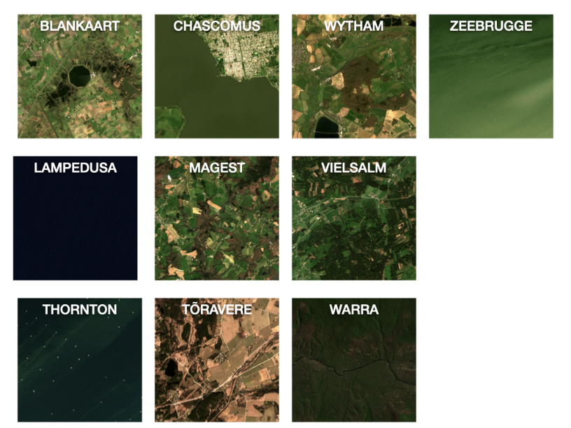 Sentinel-2 RGB images of test sites